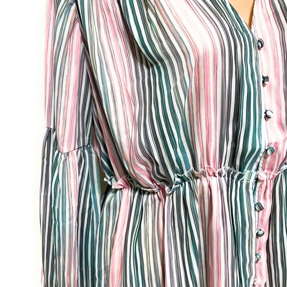 Catherine Malandrino Florrie Striped Blouse Medium - Picture 6 of 11